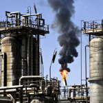 View of the structures to process oil wi