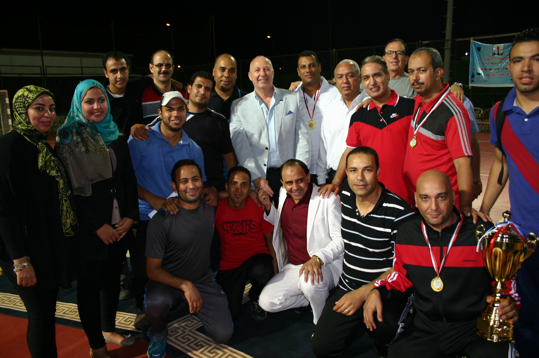 Walid Murad with the team