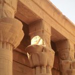 Decorated pillars at Philae temple